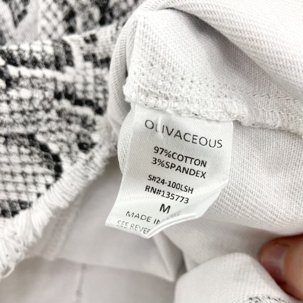 The Impeccable Pig Women's Snake Print Denim Skirt sz Medium Neutral Black White - Picture 6 of 7